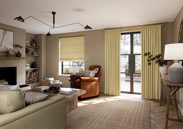 Land & Shore Dawn, Ochre - Twist&Fit Roman Blind - Image 7